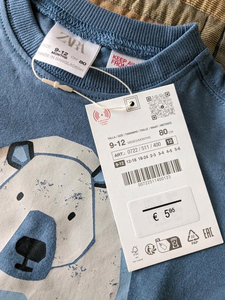 4 neue Zara Langarmshirts Jungen Mädchen 9-12 Monate in Friedberg