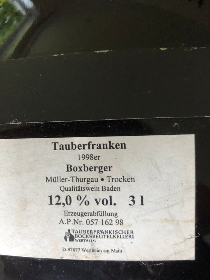 3 l Tauberfranken ungeöffnet Einzelstück für Sammler in Hamburg