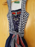 Dirndl Country Line ca. Gr. 32 blau-weiß kariert mit Rosen Bayern - Gars am Inn Vorschau