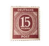 Briefmarke Aliierte Besatzung Ziffer im Oval 15 Pfennig Bayern - Großheirath Vorschau