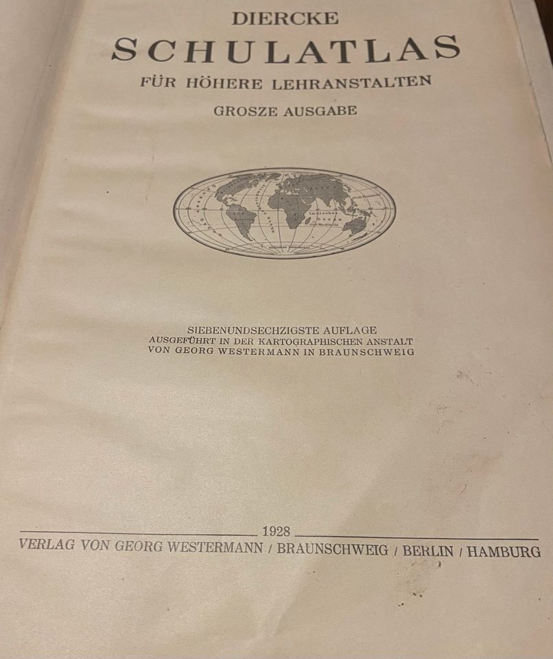 DIERCKE SCHULATLAS für höhere Lehranstalten | 1928 | 67. Auflage in Leipzig