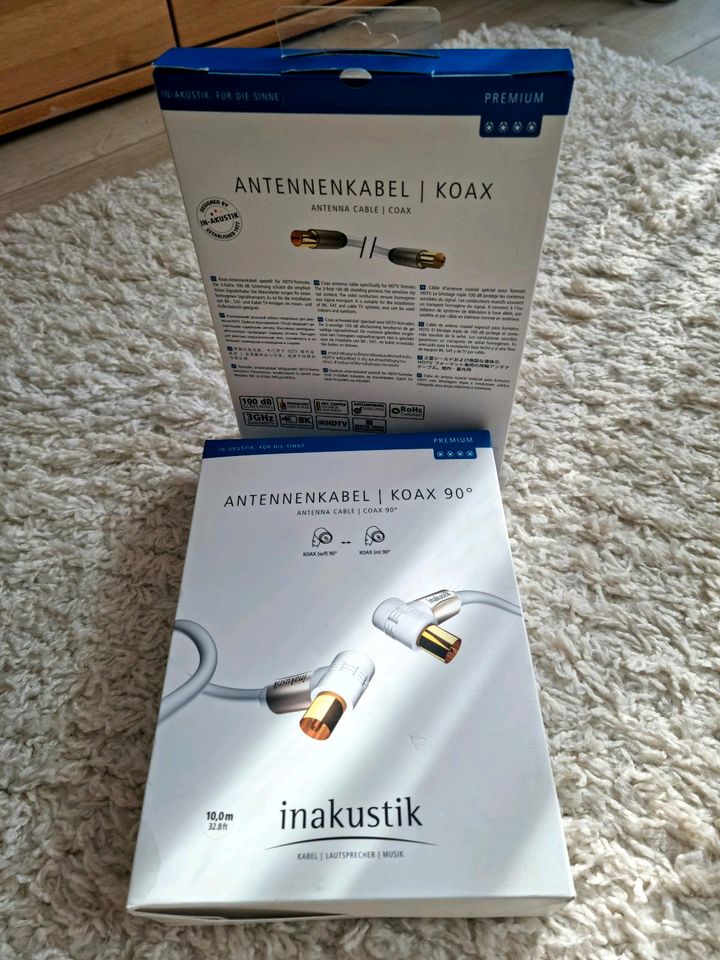 Inakustik Antennenkabel KOAX Premium 10m & 3m BK Sat Kabel TV Neu in Berlin