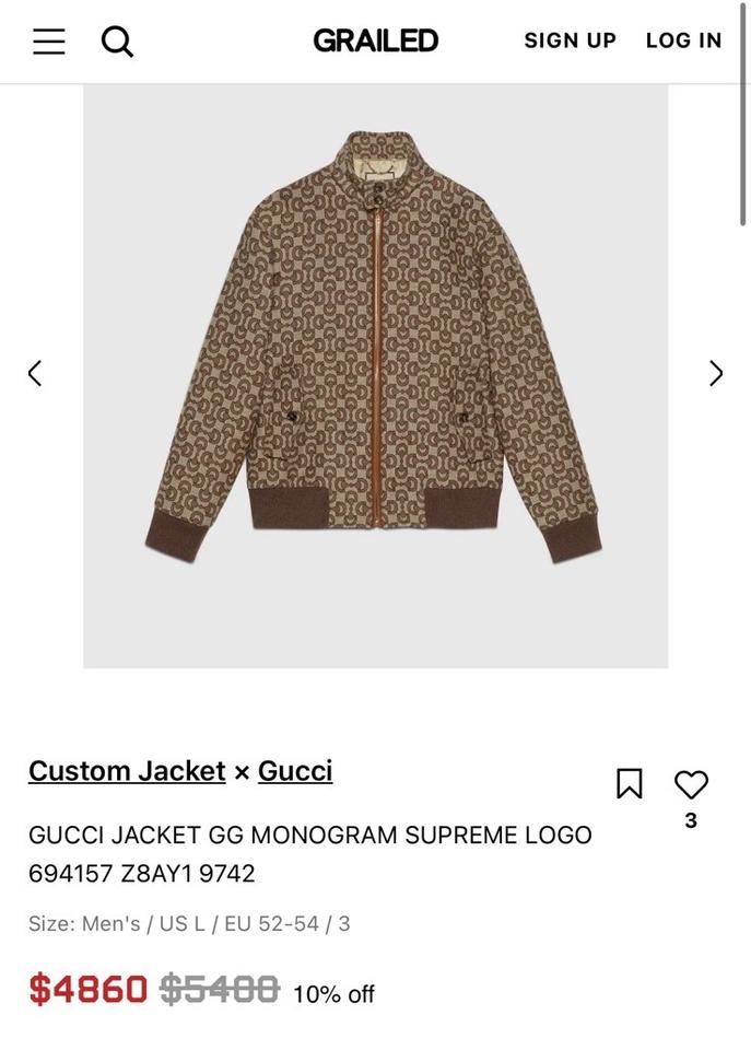 GUCCI HERREN JACKET GG MONOGRAM SUPREME LOGO *RAR* in München