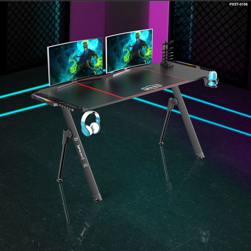 Gamingtisch RGB LED 140cm Computertisch Schreibtisch Arbeitstisch in Ladbergen