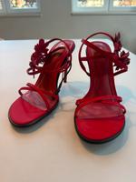 ZARA rote Riemchen Sandalen mit Glitzer Bluhme in Größe 39 Eimsbüttel - Hamburg Rotherbaum Vorschau