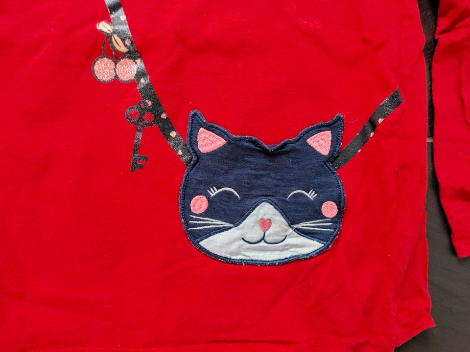 Topolino Langarm Shirt Katze Tasche 128 in Leverkusen