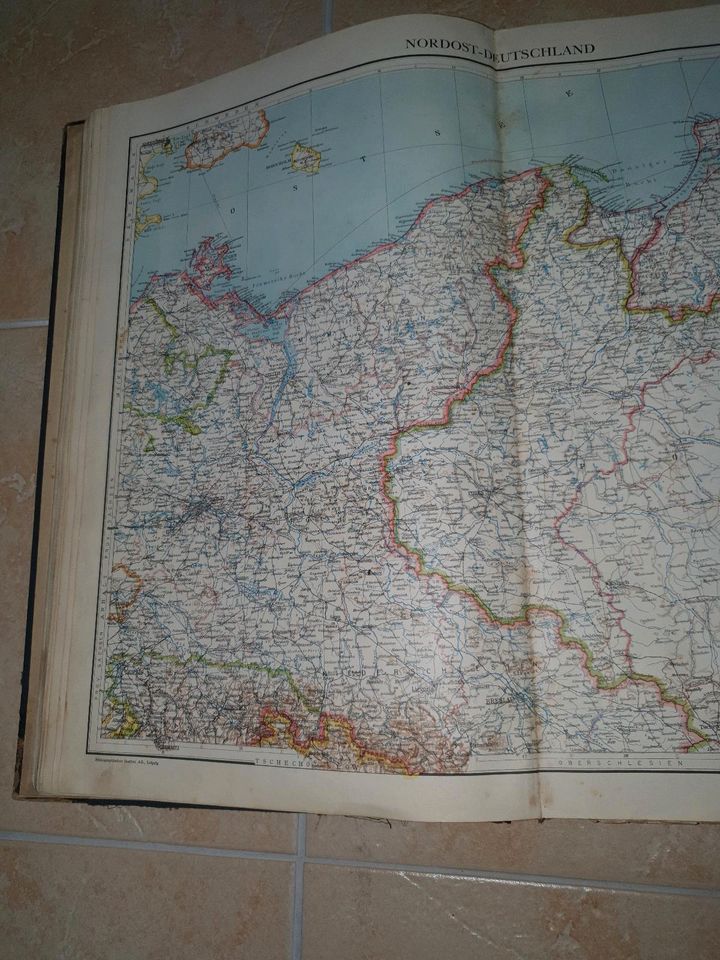 Alter grosser Atlas 1935 Ostpreußen, Schlesien, Pommern in Rosenbach