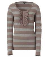 Apart Rüschen Shirt Pullover  Gr.S 36 NEU braun grau gestreift Thüringen - Gotha Vorschau