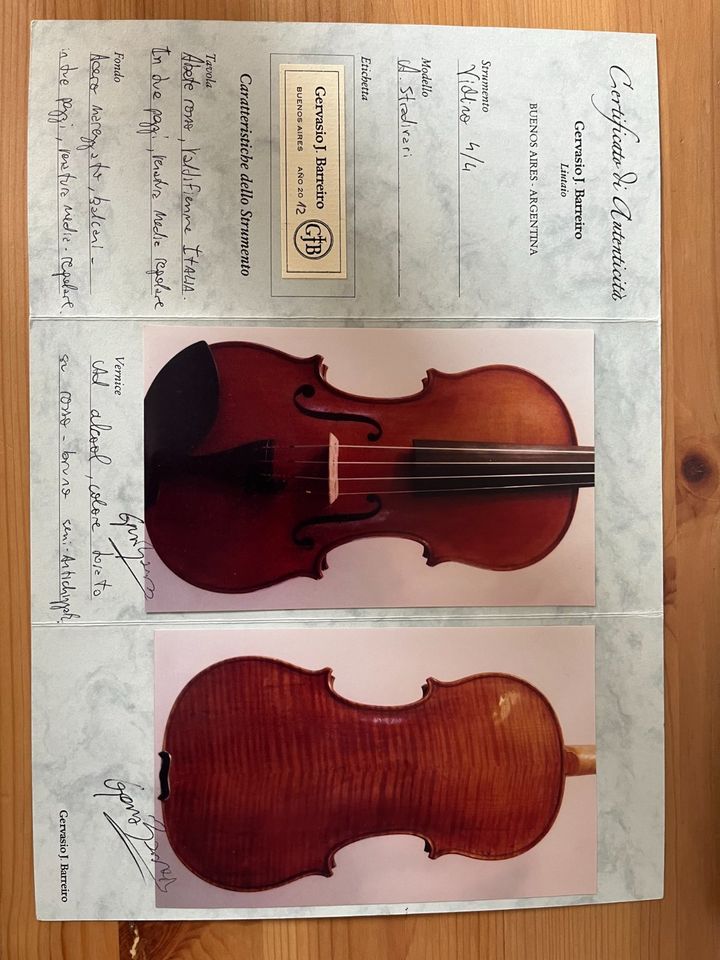 Violine 4/4 Gebaut von G. J. Barreiro Modell: A. Stradivari in Berlin