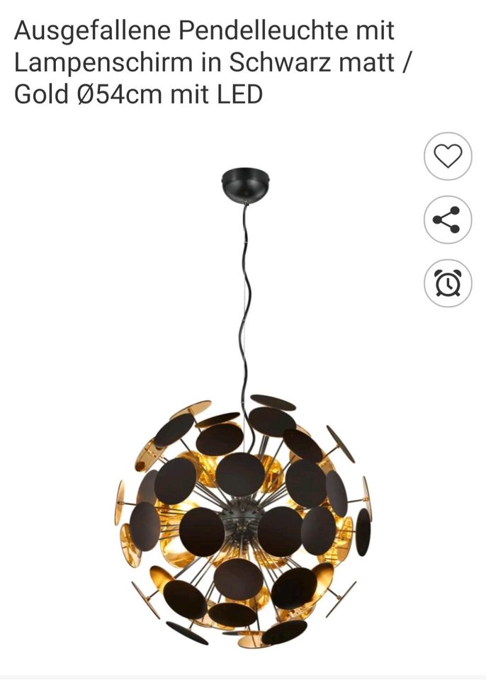 Pendelleuchte / Lampe Discalgo Schwarz Gold in Pürgen