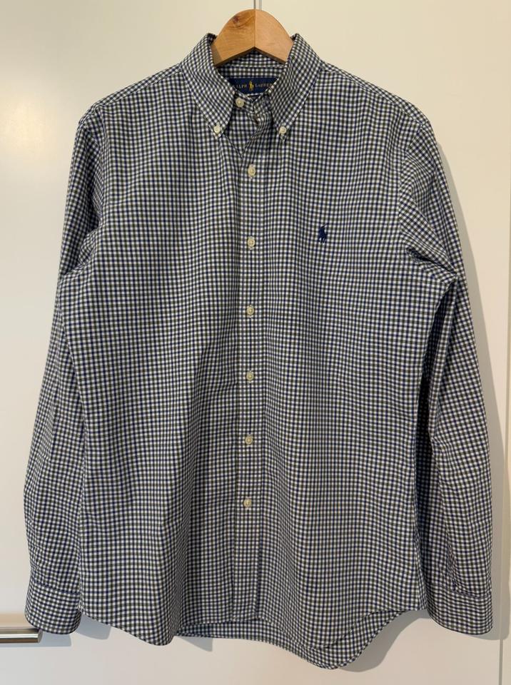Ralph Lauren Hemd Kariert Blau Grün Gr M Slim Fit w Custom in Konstanz