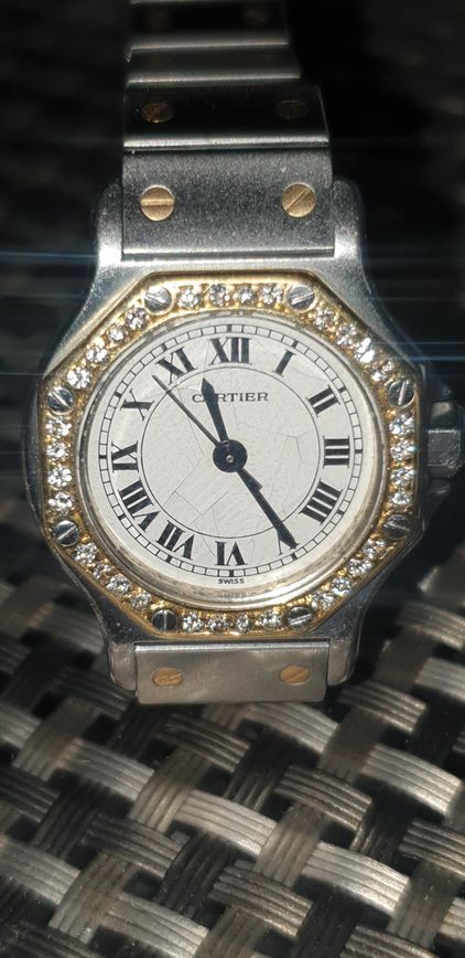 Cartier Santos Octagon, 25mm,0907,32 Brillanten,Saphir,Automatik in Berlin