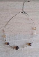 Kette Halskette Perlen braun klar kristall durchsichtig Metall si Nordrhein-Westfalen - Kevelaer Vorschau
