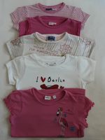 5 T-Shirts gestreift und mit Aufdruck, pink + weiß, Gr. 110 Brandenburg - Wusterwitz Vorschau