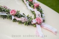 Hochzeit Brautauto Autoschmuck rosa weiß AU0004 Bayern - Waging am See Vorschau