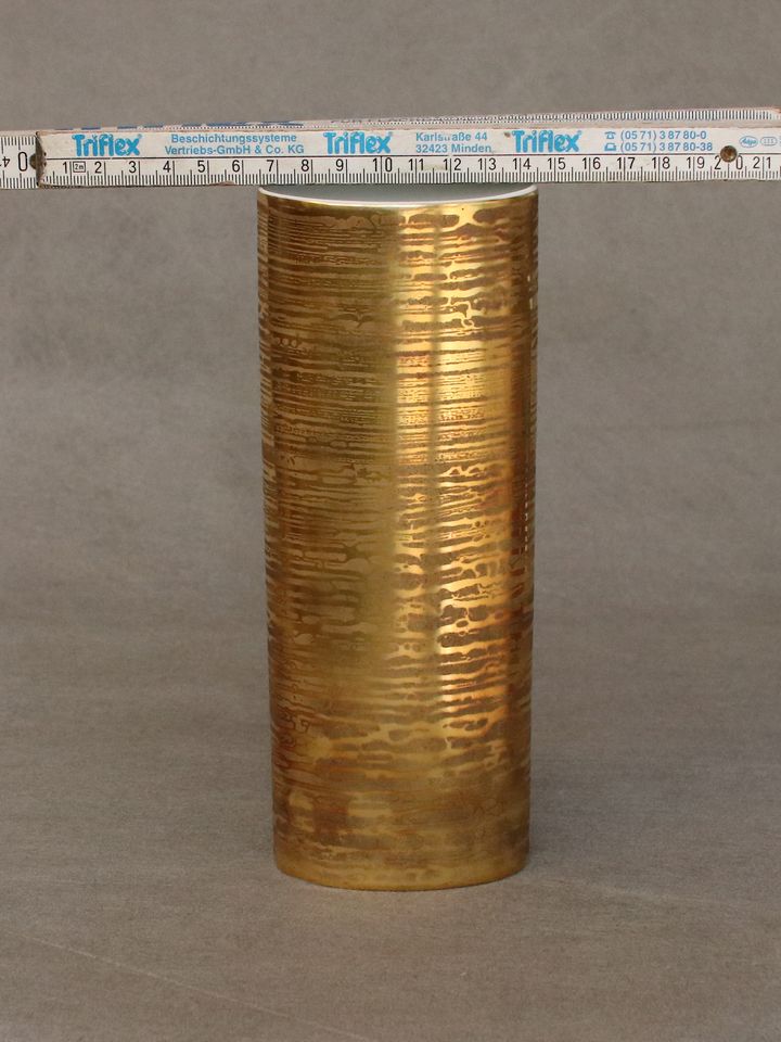 Rosenthal Vase, Studio-Linie, 24 Karat Gold Dekor, Heinz Helgert in Weinheim