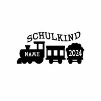 Bügelbild Schulkind Wunschname Dampflok Eisenbahn Einschulung Lok Nordrhein-Westfalen - Ense Vorschau