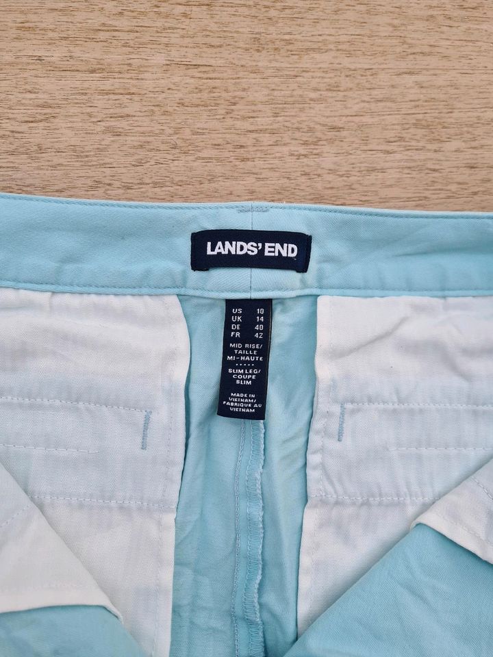 Land's End Damen Caprihose Gr. 40 US 10 türkis Topp in München