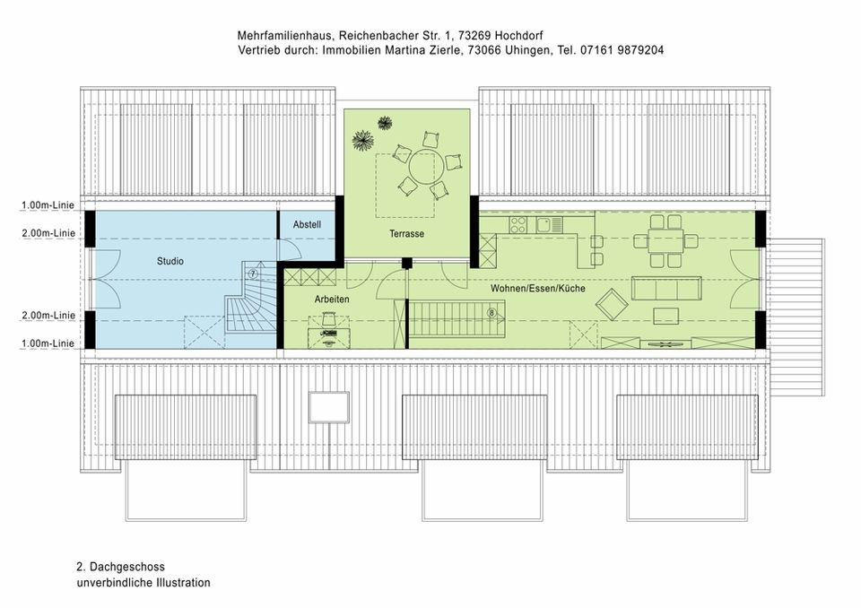 Neubauprojekt in Hochdorf, 4 Zi.-Maisonette-Whg. 1.+2.DG, Balkon u. Dachterrasse, KfW55, Aufzug, TG! in Hochdorf