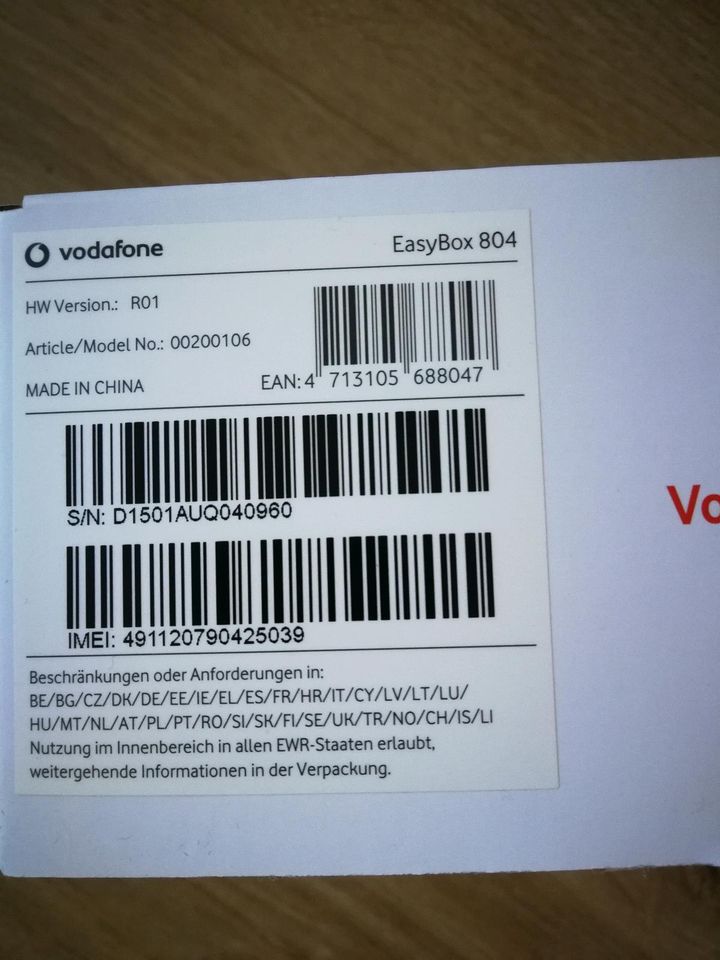 Vodafone EasyBox 804 in Originalverpackung in Wattenbek