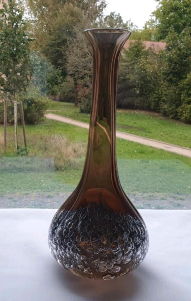 Vase Glas, Rauchtopasvase, Zwiesel Glas „Florida“, Design: Heinri in Erlangen