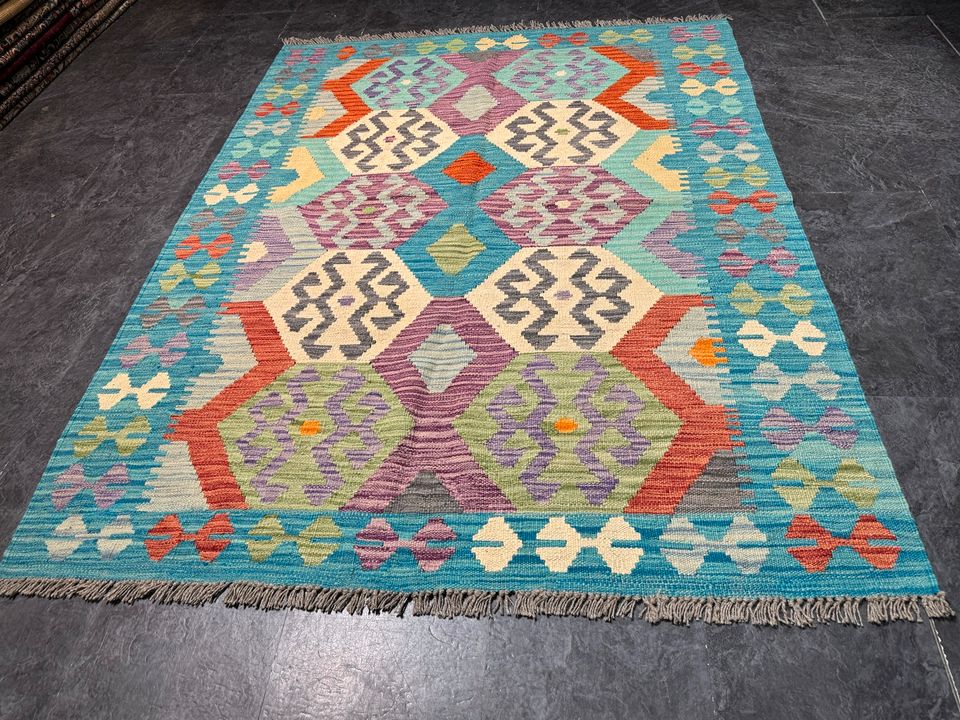 Kelim 192x147 Kilim handgewebt Orientteppich Afghanische rug in Berlin