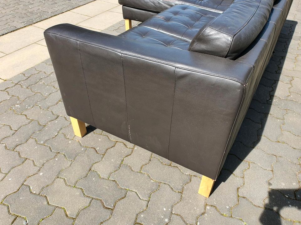 Ikea Karlstad/ Landskrona Couch Leder in braun, guter Zustand in Mülheim-Kärlich