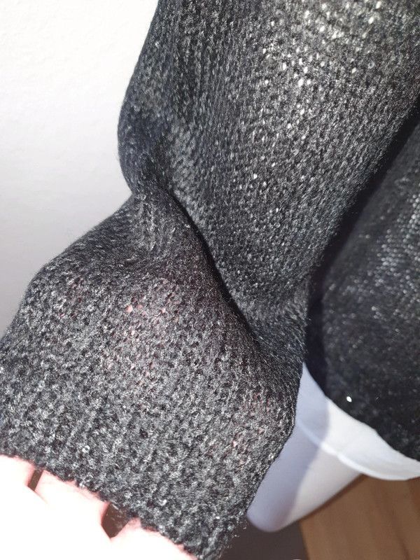 Pullover mit Pailletten Strickpullover 52 schwarz weiß Bluse Pull in Oberhausen