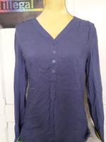Bluse Lila Lilablau Blaulila 100 % Viskose S Kragenlos Bremen - Walle Vorschau