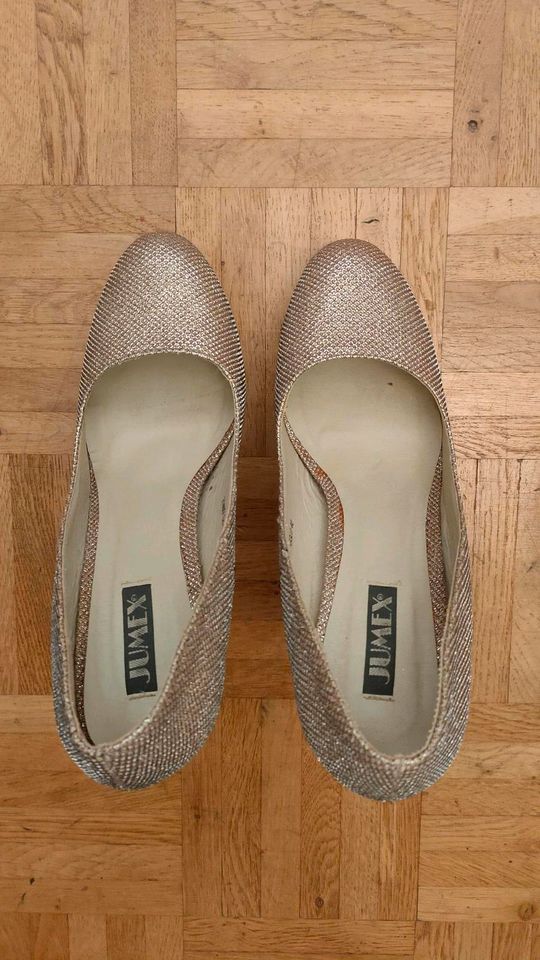 Pumps Jumex gold Glitzer Silvester Hochzeit 40 in Reinfeld