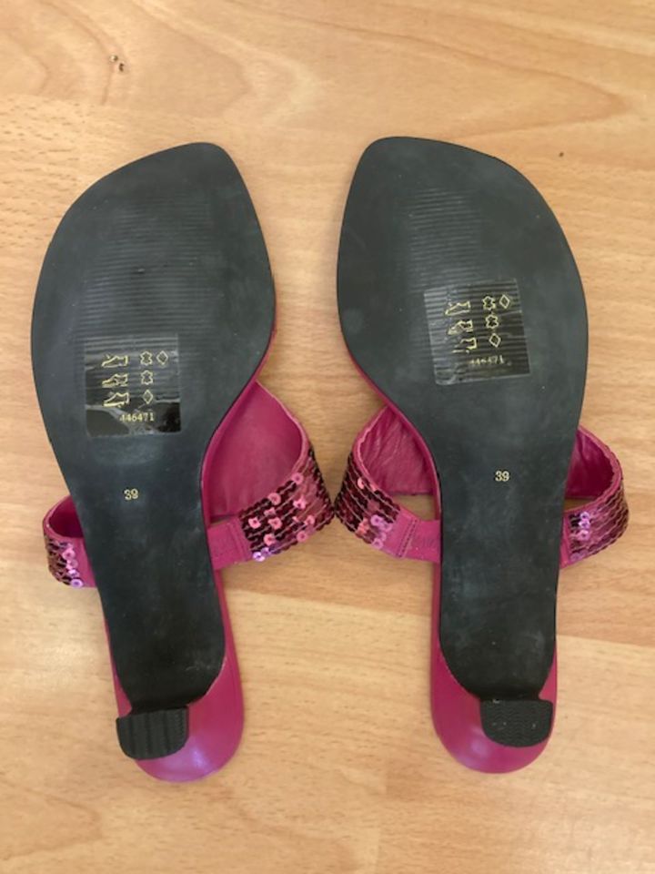Schöne Pantolette Apart Pink Gr. 39 echt Leder Schuhe Sandalen in Essen