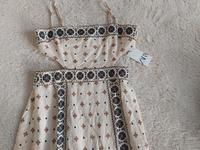 Kleid von Zara, Gr. XL, beige, Leinen Walle - Handelshäfen Vorschau