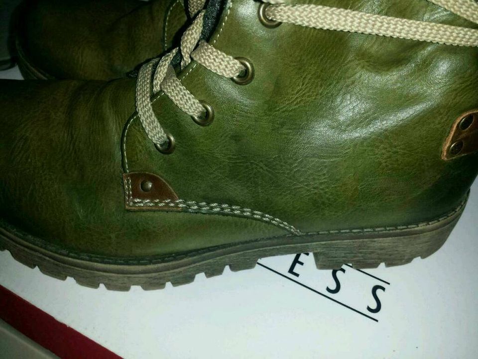 RESERVIERT! Stiefeletten Boots olive grün, Gr. 38,Top Zust in Saarbrücken