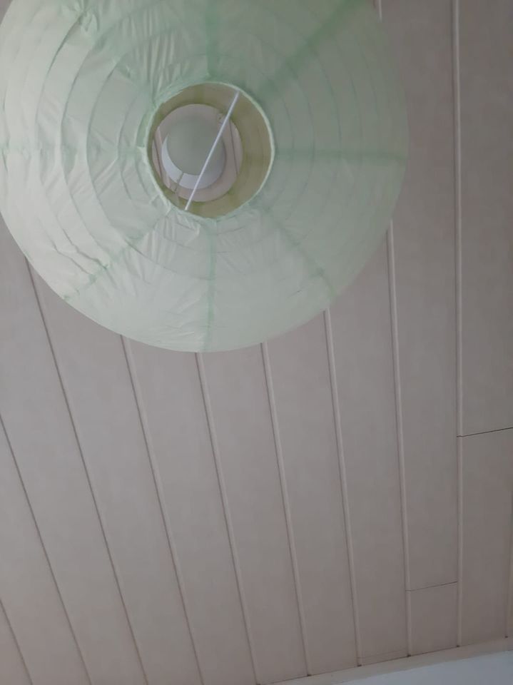 Decken Lampe Papierschirm hellgrün in Wabern