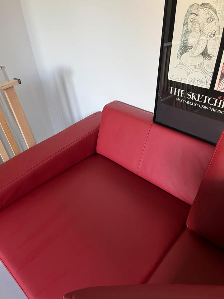 Nappaleder Couch/Sofa Rot Segmüller inkl. Kaufbeleg *Top Zustand* in Münster