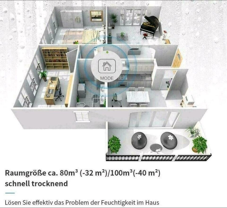 Verleih Luftentfeuchter 16L,Raumgröße ca. 80m³(32m²),Smart Home in Halstenbek