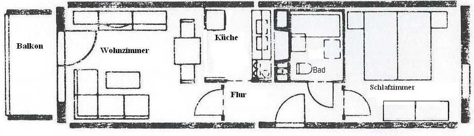 2-Raumwohnung mit Balkon in Weimar-Schöndorf in Weimar