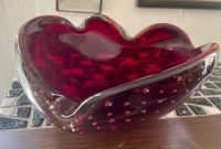 Rote Vintage Murano Bubble Glas Schale 50/60er Nordrhein-Westfalen - Oberhausen Vorschau