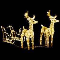Rentiere & Schlitten Weihnachtsdekoration 160 LEDs 130 cm Acryl Bayern - Bad Kissingen Vorschau