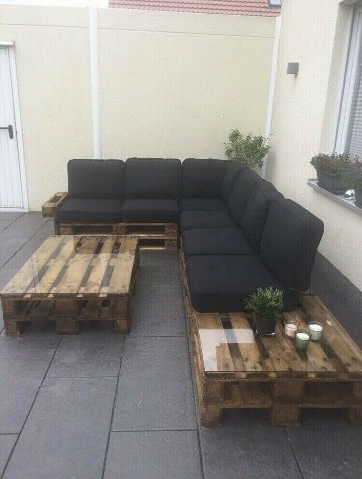 Garten-Lounge Sitz-gruppe Tisch paletten Terrassen-Möbel sofa Set in Bünde