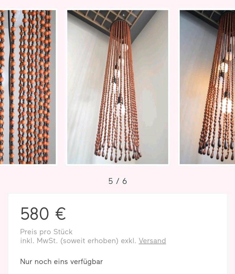 Temde Holzperlen Lampe 60er Jahre Vintage *50% Rabattaktion :) in Konstanz