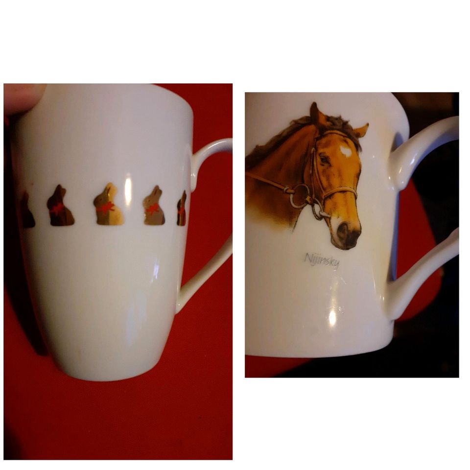 Tasse Race Horses,Lindt Hase und Weihnachtskarten von Lindt in Meschede