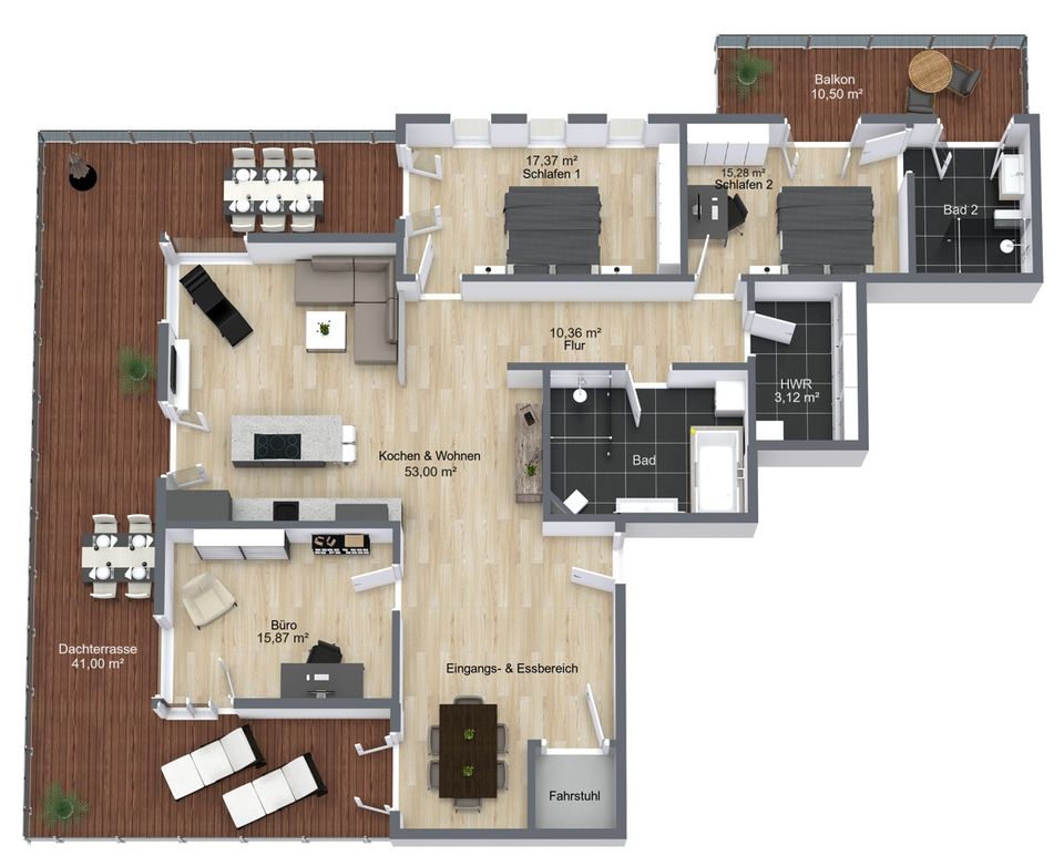 Luxuriöse 4-Zimmer-Penthouse-Wohnung in Premium-Lage auf den Schleiterrassen in Kappeln