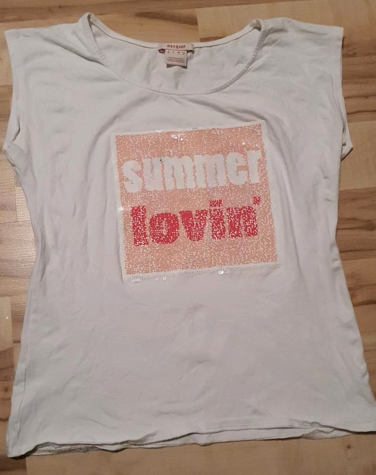 Streichelshirt T-Shirt Manguun Gr. M 38 Damen weiss Sommer in Bad Schwalbach