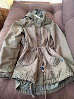 khaki übergangsjacke canvas parka jacke midi lange mantel Berlin - Lichtenberg Vorschau