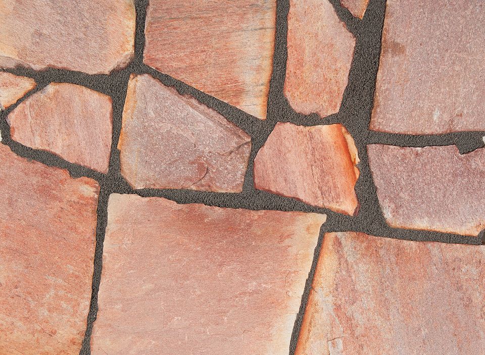 POLYGONALPLATTEN / ANTIK NATURSTEINPLATTEN - Anthrazit - Grau - Sandstein - Orange - Grau/Beige / QUARZIT STEINE in Waldbröl