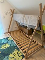 Tipi Bett Kinderbett Naturholz 90x200 cm mit Überwurf Zelt Baden-Württemberg - Oberderdingen Vorschau