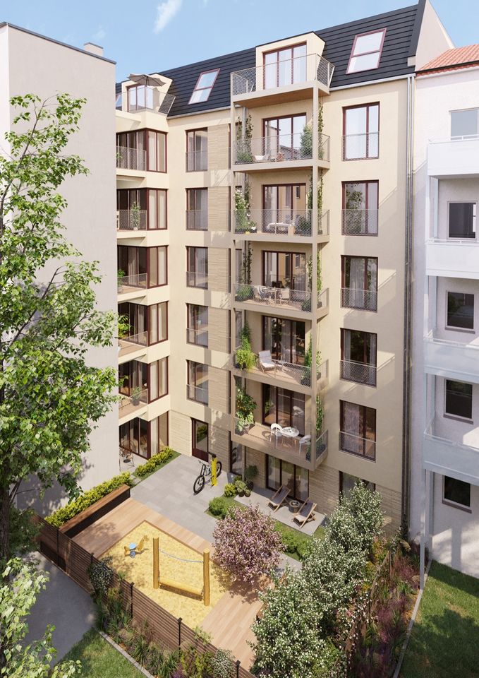 Wohnen im Kaskelkiez: KfW-förderfähige 4-Zimmer-Wohnung mit 2 Balkonen im Holzhybridneubau in Berlin