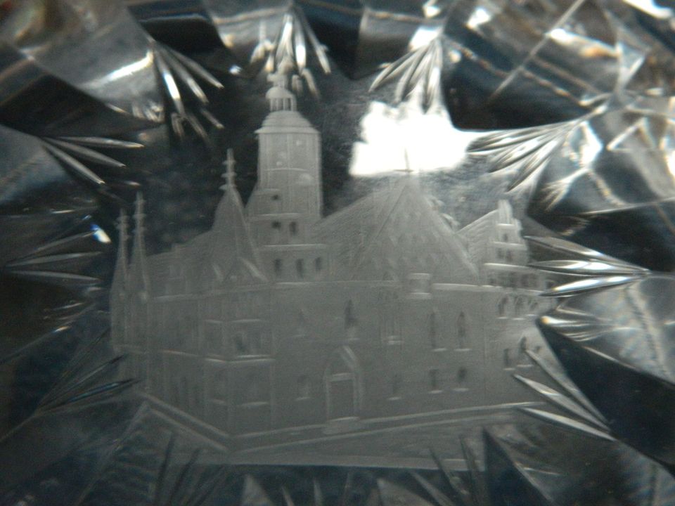 Kristalldeckeldose Kristall Deckeldose souvenir Breslau Wroclaw in Dresden