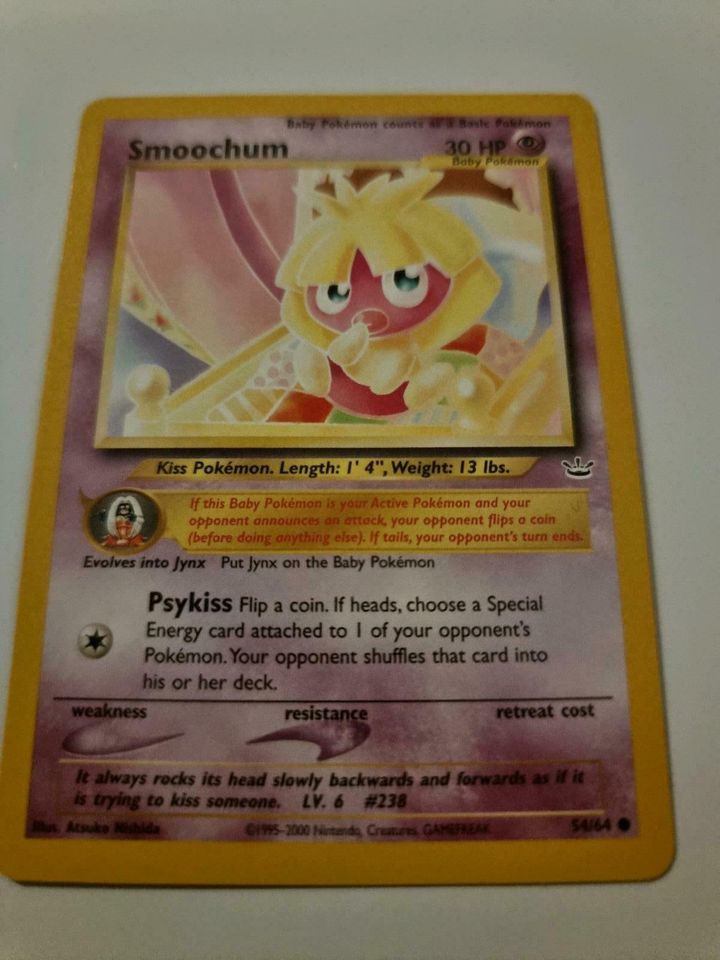 POKEMON CARD ENGLISH WIZARD NEO REVELATION SMOOCHUM 54/64 COMMON in Berlin